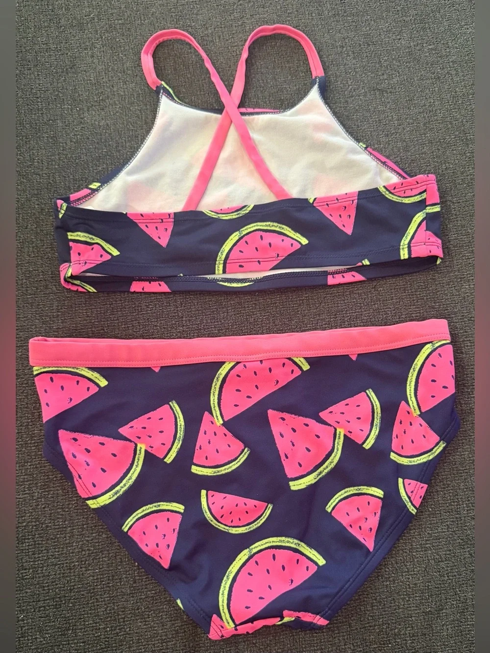 Justice Girls Navy Bikini Set with Watermelon Print